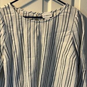 Women’s Liz Claiborne Black and White Striped Top large 100%cotton